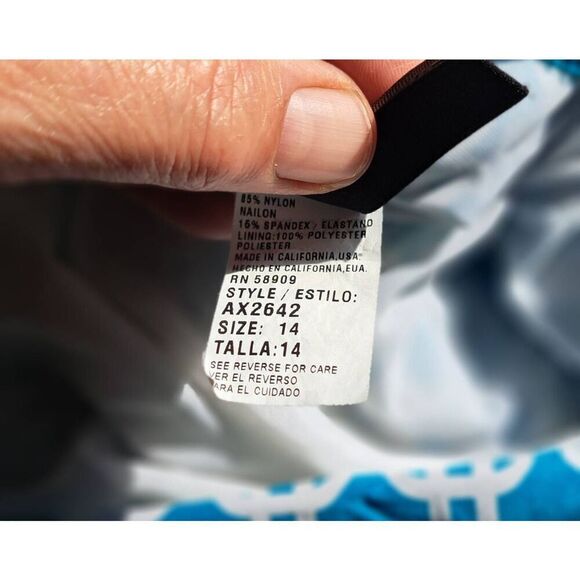 ALEX MARIE SIZE 14 TURQUOISE SWIMSUIT TOP   WITH UNDERWIRE - Picture 6 of 6